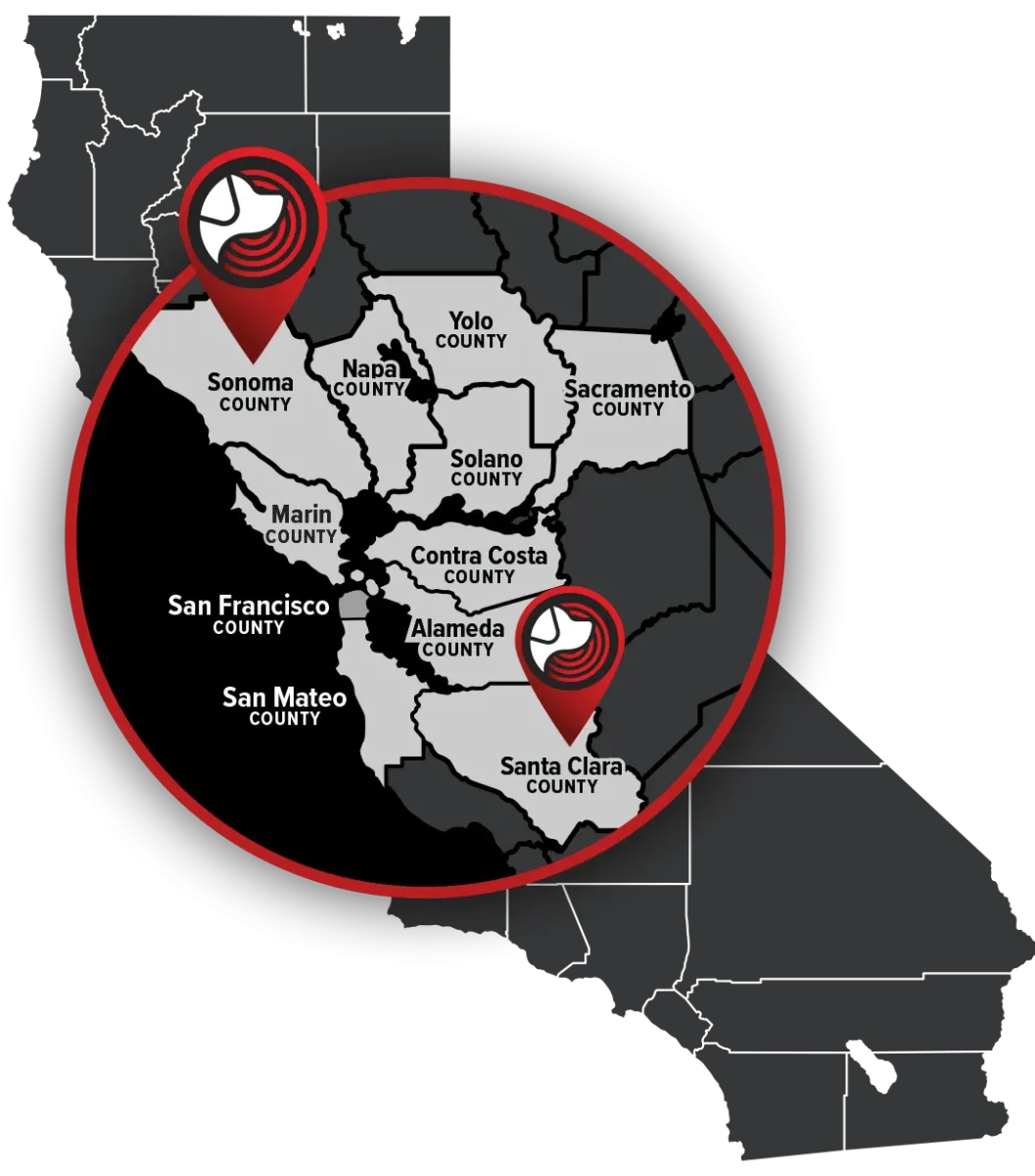 Premier Canine Detection Service Area Map Bay Area California