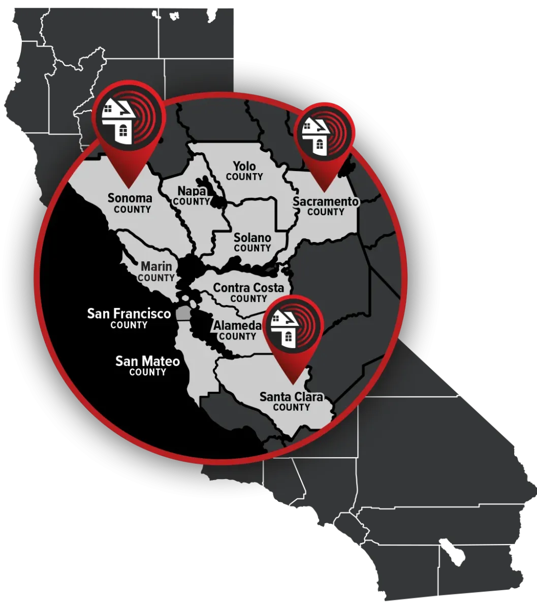 Premier Bed Bug Solutions Service Area Map Bay Area California